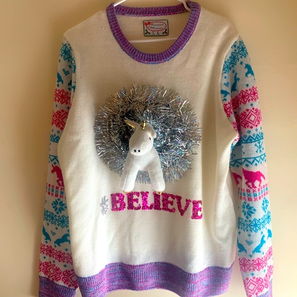 Winter Unicorn Fair Isle Sweater 